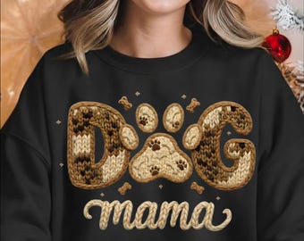 Dog Mama PNG for Latch Hook Yarn Crochet Projects, Cute Dog Lover Digital Design for DIY Rug, Pillow, Wall Hanging and Handmade Decor
