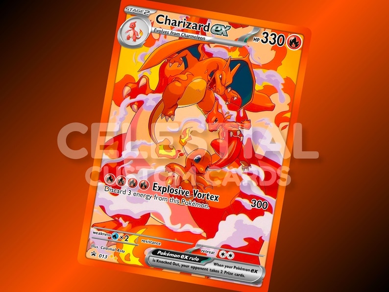 Charizard | Custom Made Card | Fan Art Card - Etsy