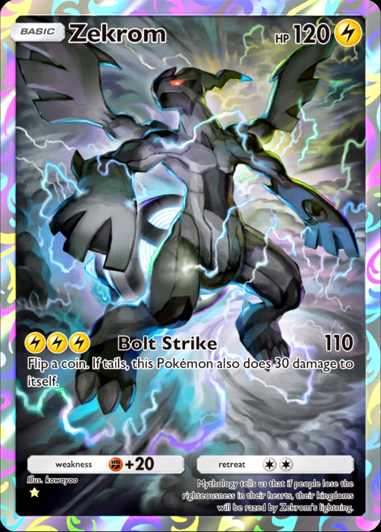 Zekrom Full Art - Etsy