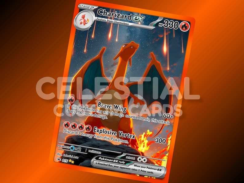Charizard | Custom Made Card | Fan Art Card - Etsy