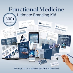 Aether Functional Medicine Ultimate Kit, Canva Templates, Posts, Reels, Carousels, Workbooks, Forms, Brochure, Rack Card, Symptom Tracker