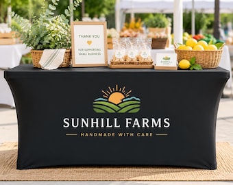 Custom Logo Stretch Table Cover, Personalized Spandex Tablecloth for Pop Up Shop, Trade Show Booth, Vendor Events & Craft Business,4ft 6ft