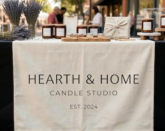 Custom Logo Table Runner | Trade Show Runner | Vendor Booth Tablecloth | Business Logo Runner | Craft Fair Display | Your Logo Banner