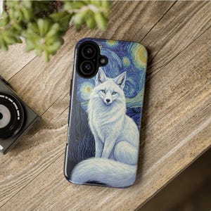 Funda para iPhone Arctic Fox Noche Estrellada, diseño de Van Gogh, compatible con MagSafe