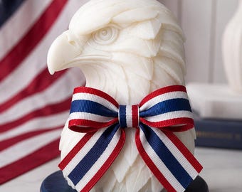 Patriotic Eagle Head Soy Wax Candle, Handmade 4th of July Decoration