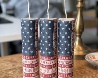 Patriotic candles, 4th of July candles, Independence Day candles, patriotic decor, American candles, patriotic table decor, 4th of July
