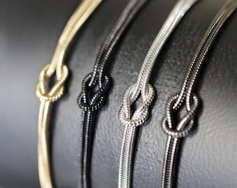 Bracelet Love Knot for Couples, Valentine’s Day Gift, Gold/Silver/Black/Adjustable