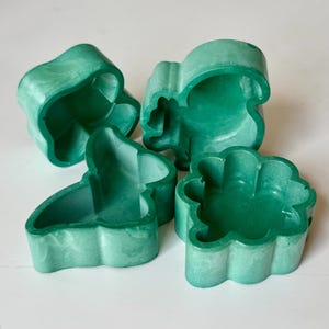 Set of 4 Plaster Candle Holders, Squirrel, Butterfly, Mushroom, Flower Shapes