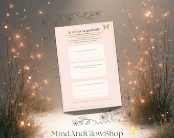 Emotions Journal 21 pages Gratitude & Well-Being – Mindfulness, personal development, PDF to print