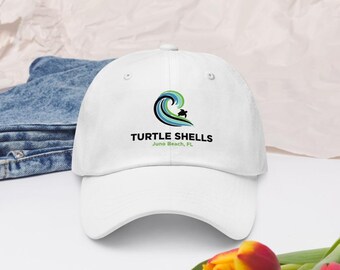 Turtle Shells Logo Hat  Juno Beach Florida Baseball Cap Beach Wave Ocean Lover Gift nesting season loggerhead