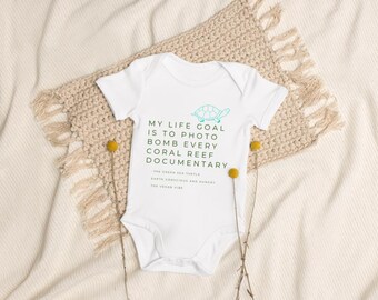 Organic Baby Onesie: Sea Turtle Coral Reef Design