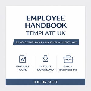 UK Employee Handbook Template | ACAS Compliant HR Policies | Small Business & Startups | Editable Word Document