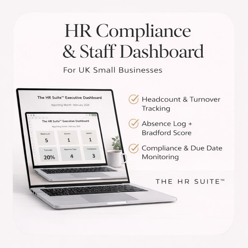 HR Compliance & Staff Dashboard for UK Small Businesses (excel) - Etsy ...