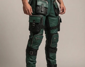 Taktyczne spodnie bojowe cargo dla mężczyzn | Spodnie wielofunkcyjne Hunter z wieloma kieszeniami – modne spodnie w stylu skórzanym i streetwearowym