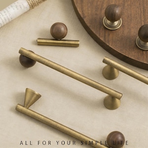 Solid Brass Cabinet Knobs Pulls,Aged brass Drawer pull handle, Vintage Brass Cabinet Handles Pulls,Kitchen Handles Wardrobe handle Door pull