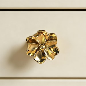 Vintage brass Camellia Drawer Knobs handles, Flower gold brass cabinet pull Wardrobe handle Pulls, laser engraved Art Dresser Knobs Handles
