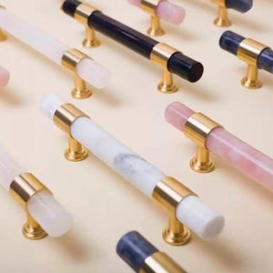 Original Design Crystal Pull Handle/Natural Marble Pull Handle/Nordic Cabinet Chest Door/Cabinet Door Knob Pull Handle/Dresser Pull Handle