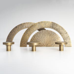 Antique Brass Semi Circle Hammered Cabinet Pulls Knobs Wardrobe Handles