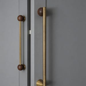 Solid Brass Cabinet Knobs Pulls,Aged brass Drawer pull handle, Vintage Brass Cabinet Handles Pulls,Kitchen Handles Wardrobe handle Door pull image 10