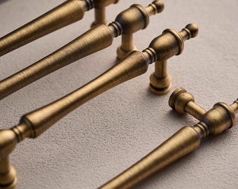 Massief messing kastknoppen trekt, ladehendel van verouderd messing, vintage messing kastgrepen trekt, keukengrepen, deurkruk deurkruk