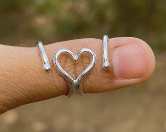 Sterling Silver Oval Finger Splint Ring | Arthritis, EDS Joint Support, Adjustable Protection