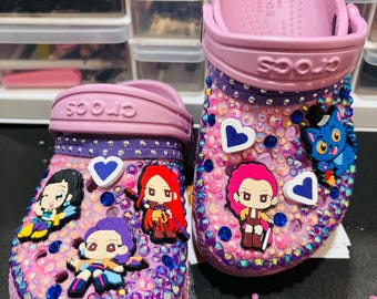 K-Pop inspired Custom Rhinestone Clogs – Idol Charms, Handmade