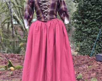 Enagua de algodón del siglo XVIII, falda fruncida estilo feria renacentista
