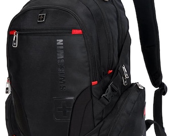 SWISSWIN 17" Laptop Backpack | Water-resistant Travel Bag - Etsy