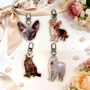 Custom Pet Keychain, Personalized Cat & Dog Photo Keychain, Pet Loss Gift, Dog Lover Gift, Memorial Gift, Unique Small Gift