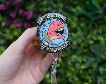 This Is A Load Of Barnacles Badge Reel, Funny Sarcastic ID Holder, Nostalgic Nurse Coworker Gift