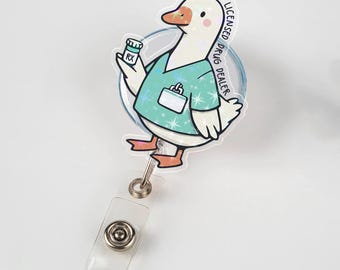 Licensed Drug Dealer Badge Reel, Funny Pharmacist ID Holder, Pharmacy Tech Gift