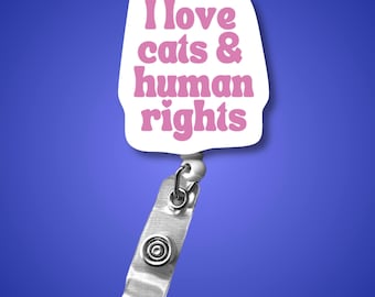 I Love Cats And Maybe 3 People Badge Reel, Funny Introvert ID Holder, Sarcastic Vet Tech Gift