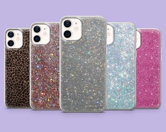 Sparkle Phone Case Glitter Shiny Cover for iPhone 17 Pro, 16, 15, 14, 13, Samsung S25, S24FE, S23, S22, A16, A55, A25, Pixel 9
