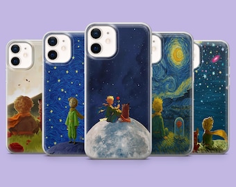 Funda de teléfono infantil con dibujos animados del Principito para iPhone 16 Pro, 15, 14, 13 y 12, Samsung S25, S24FE, S23, S22, A16, A55, A25 y Pixel 9