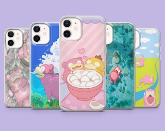 Rosa Bär Handyhülle Slowpoke Cartoon für iPhone 17Pro, 16, 15, 14, 13, 12, Samsung S26, S25, S24, S23Fe, A16, A56, Pixel 10, 9Pro