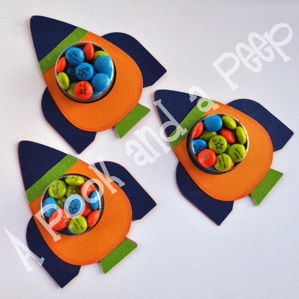 Outer Space Rocket Ship Birthday or Shower Favor Kit - Set of 8