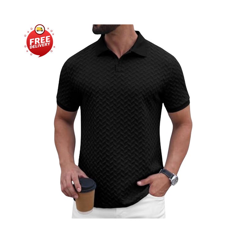 Mens Knit Polo, Textured Polo, Casual Polo Men, Golf Polo Shirt, Summer Polo Tee, Collared Polo, Breathable Polo, Stylish Polo Top, Short Sleeve Polo, Modern Polo Men, Fashion Polo Tee, Classic Polo Men, Comfortable Polo
