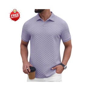 Mens Knit Polo, Textured Polo, Casual Polo Men, Golf Polo Shirt, Summer Polo Tee, Collared Polo, Breathable Polo, Stylish Polo Top, Short Sleeve Polo, Modern Polo Men, Fashion Polo Tee, Classic Polo Men, Comfortable Polo