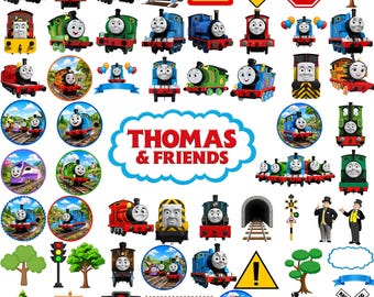 Thomas and Friends PNG Bundle, Train Clipart, Kids Birthday Party Art (Digital Download)