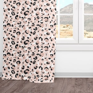 Leopard Print Decor Blackout Curtains, Grassland Wildlife Window Treatment  Set, 2 Panels Grommet Curtains for Living Room/Bedroom, Heat Insulation  Noise Reduction Drapes (56 Wx84 L)