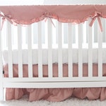 Baby Girl Nursery Bedding Linen Crib Bedding Solid Rose Pink Etsy