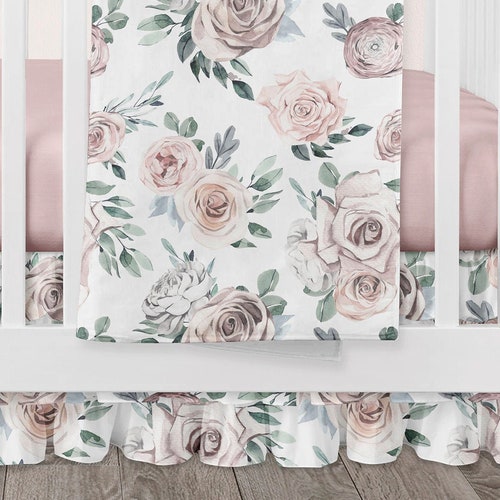 Floral Crib Bedding Set Baby Girl Crib Bedding Personalized Etsy