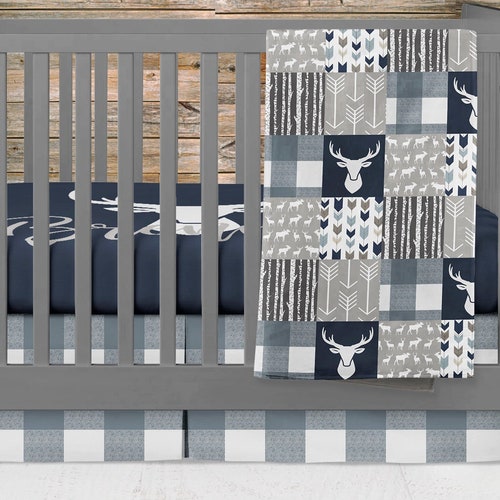 Crib Bedding Set Boy Woodland Nursery Bedding Deer Buck Baby Etsy Canada