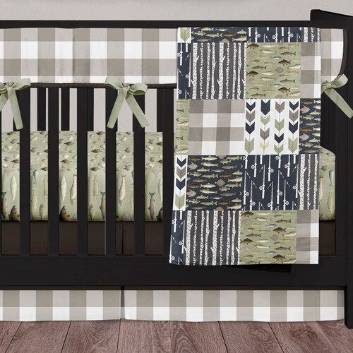 Boy Fishing Crib Bedding Baby Crib Set Fish Outdoor Theme Etsy
