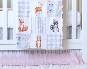 girl woodland nursery bedding