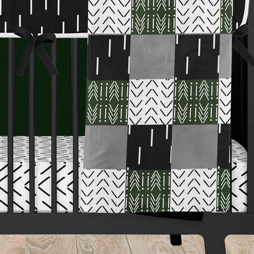 Boho Nursery Crib Bedding Set Baby Crib Sheet Patchwork Etsy