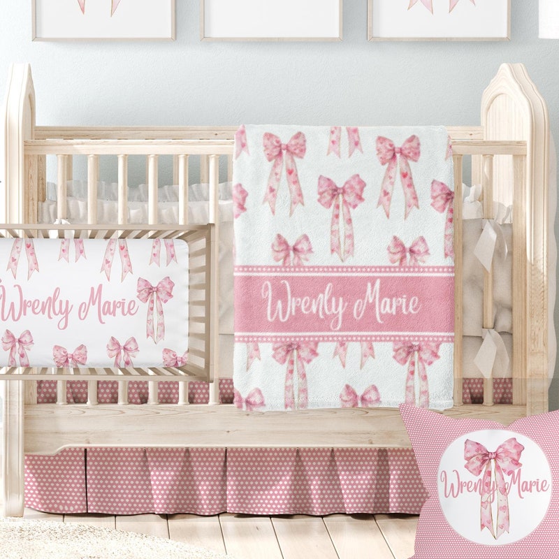 Maria Diaper Set - Blessing Pink with Bow main image 0