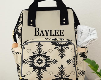 Personalized Diaper Bag Backpack: Southwestern Tribal Design