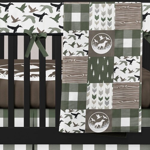 Duck Nursery Bedding Set Hunting Crib Bedding Sage Green and Etsy