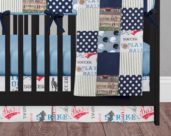 Baseball Crib Bedding For Baby Boy Nursery Sports Theme Crib Etsy
